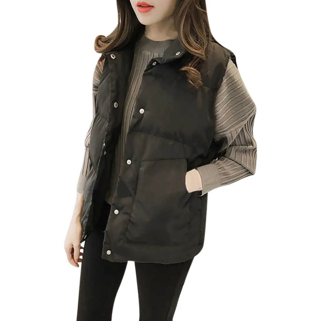 JAYCOSIN женский однотонный жилет с карманами повседневный без рукавов повседневная