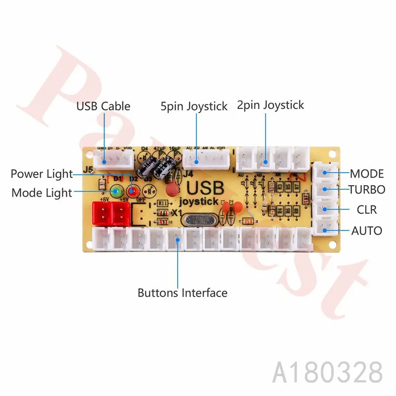 2 шт./лот аркадный USB энкодер Fight Stick Raspberry Pi джойстик Кнопка PC MAME Ретро пирог Zero Delay 5V