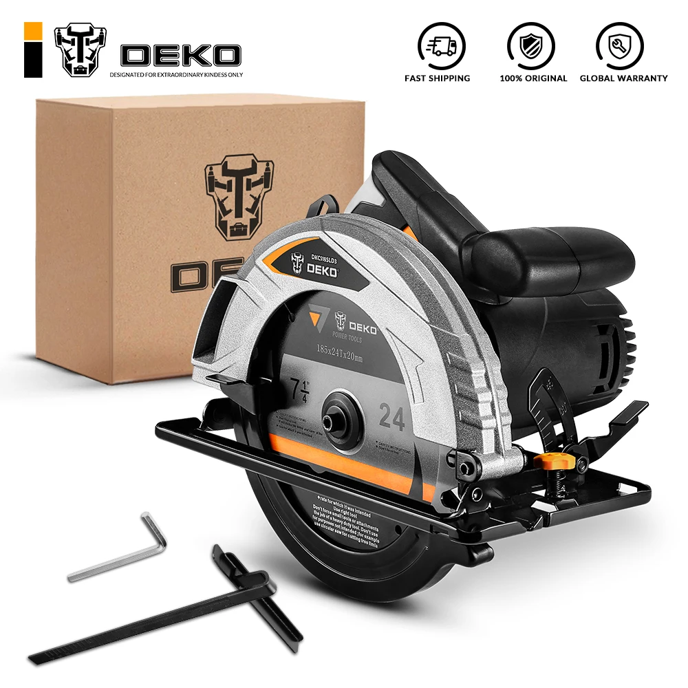 DEKO DKCS185LD3 185mm,  Electric Circular Saw,Multifunctional Cutting Mdle, High Power and Multi-function Cutting Mach