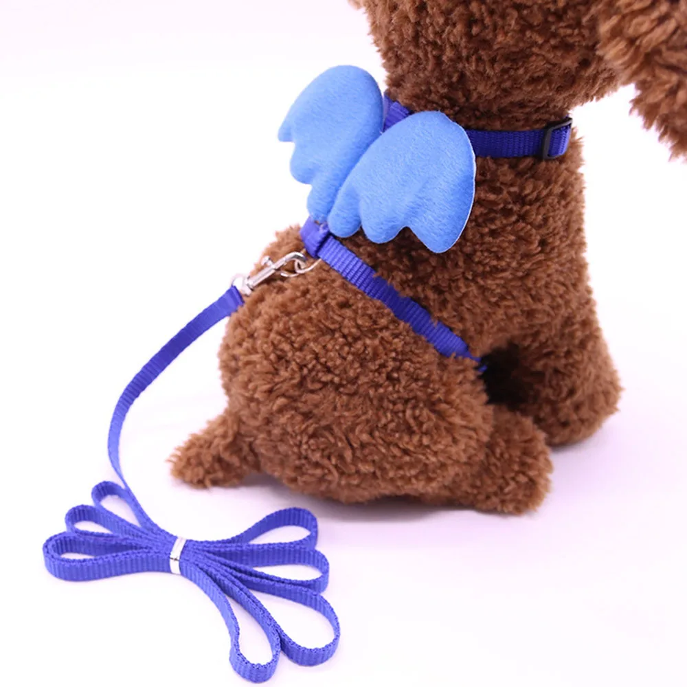 10 Colors Pet Small Dog Harness Nylon Leash Beautiful Angel Wing Puppy Leads Escape-Proof for Cats Rabbit Chihuahua Pug | Дом и сад