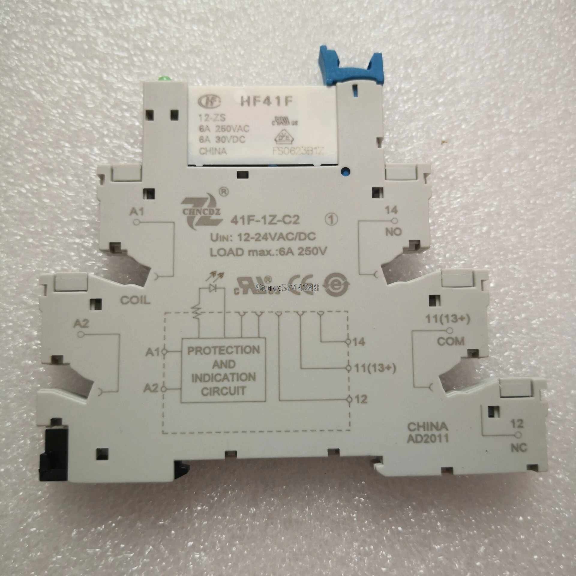 Тонкое реле на винтовой розетке 1 шт. 41F 1Z C2 HF41F 5 в 12 В 24 6A 1CO светодиодный с защитной