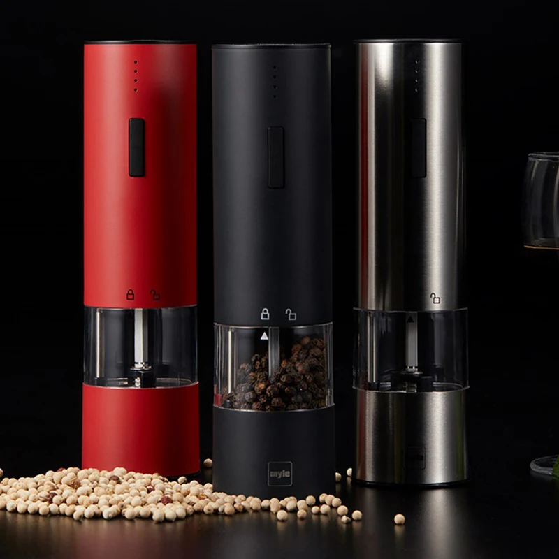 

Automatic Salt Pepper Grinder Electric Spice Mill Grinder Seasoning Adjustable Coarseness Kitchen Tools Grinding For Cooking BBQ
