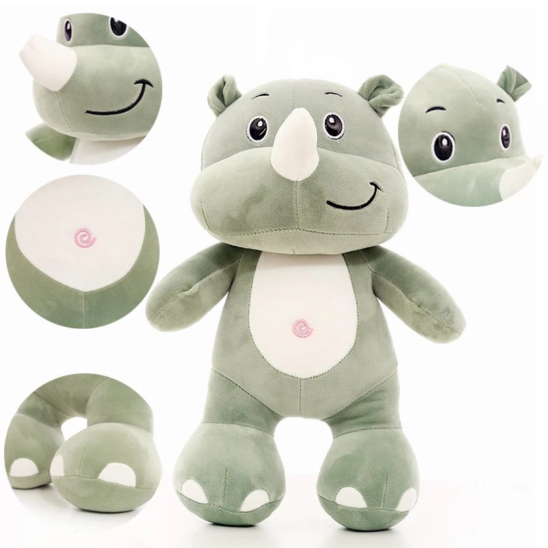 35cm/40cm Plush Doll Toy Stuffed Soft Elephant Horse Rhino Cute Cartoon Cotton Animal Pillow Fors Children Gifts | Игрушки и хобби