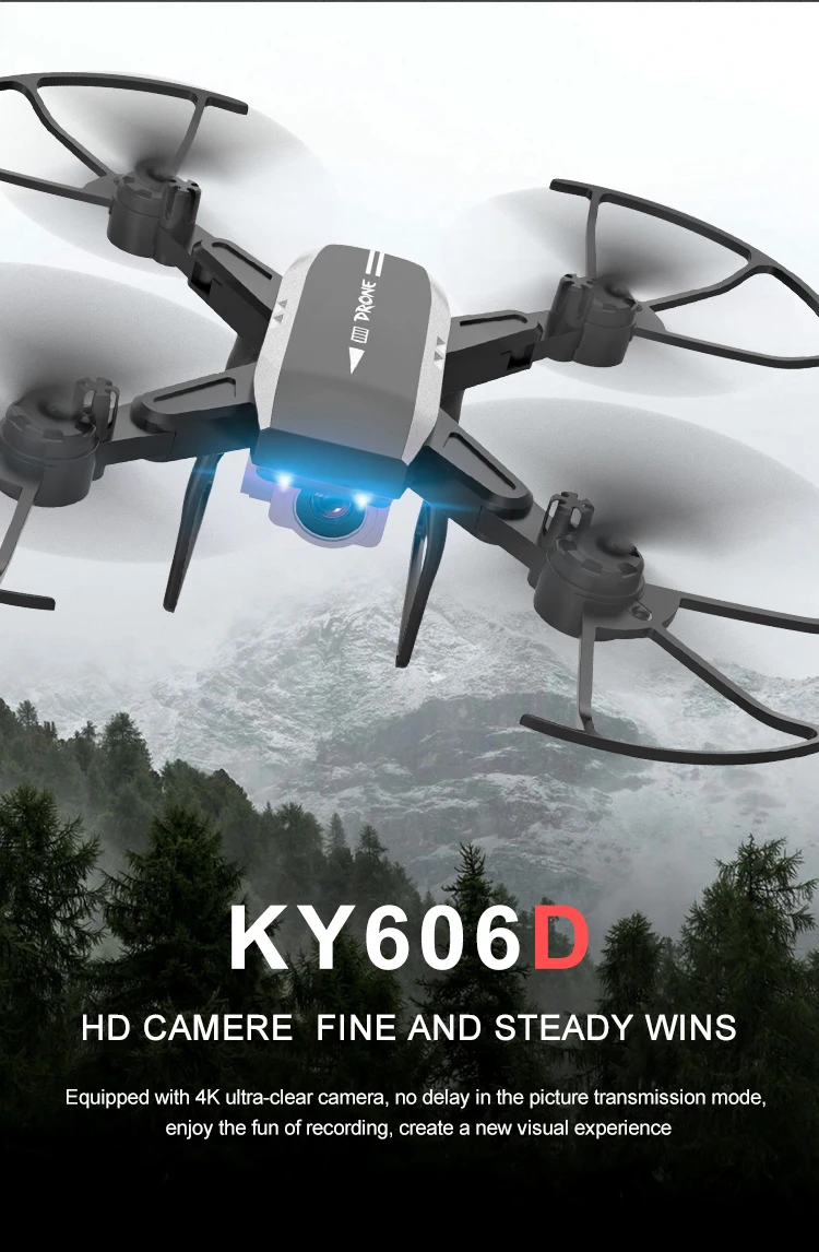 KY606D Drone 4k HD Aerial Photography 1080p Four-axis aircraft 20 Minutes Flight air Pressure Hover a key take-off Rc helicopter | Игрушки и