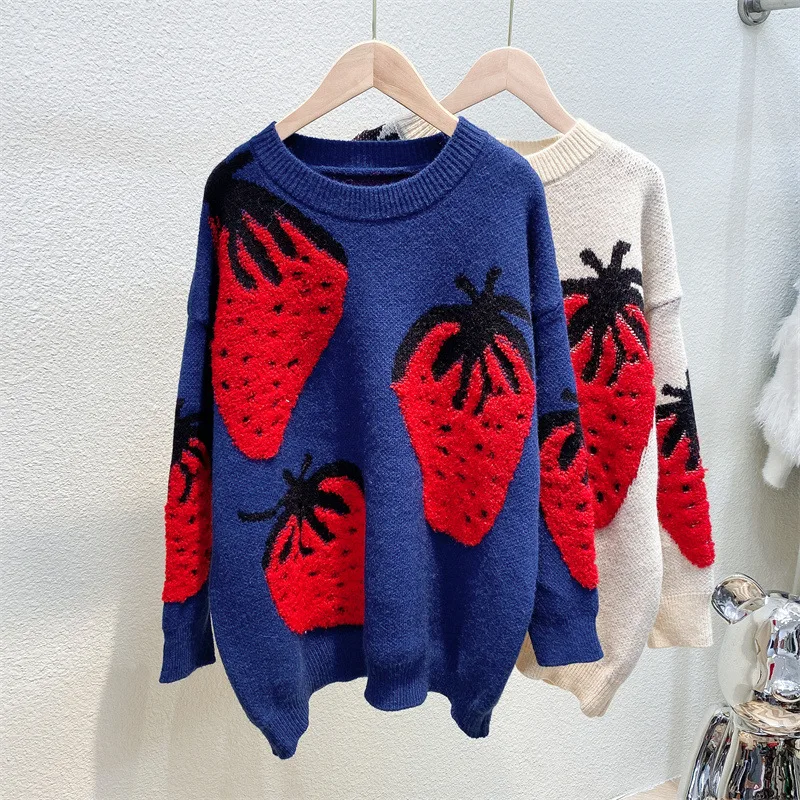 

New Womens Winter Sweaters Female Design Sense Niche Gentle Retro Lazy Wind 2021 New Autumn and Winter Loose Knit Sweater Top