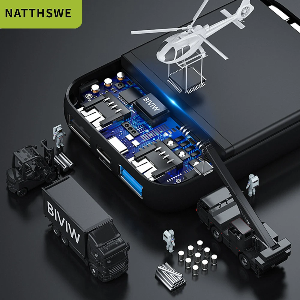 NATTHSWE 10000 мАч Внешний аккумулятор внешний повербанк USB портативное зарядное