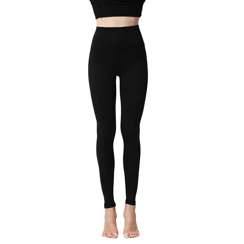 Спортивные Леггинсы с высокой талией женские штаны для йоги однотонные