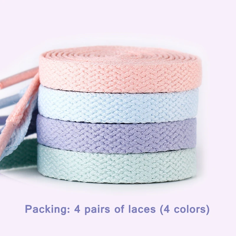 4 colors 1 пара шнурков на плоской подошве для AJ/AF, Сникеры, белые туфли, шнурки для отдыха на открытом воздухе, женские и мужские шнурки, 4 цвета - Цвет: 4 colors