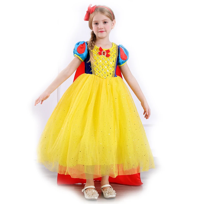 Белоснежное платье одежда для девочек элегантные платья маленьких принцессы в