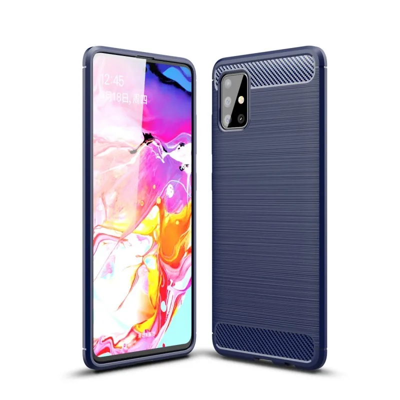 Чехол для Samsung Galaxy A51 A71 M40s противоударный силиконовый чехол из углеродного