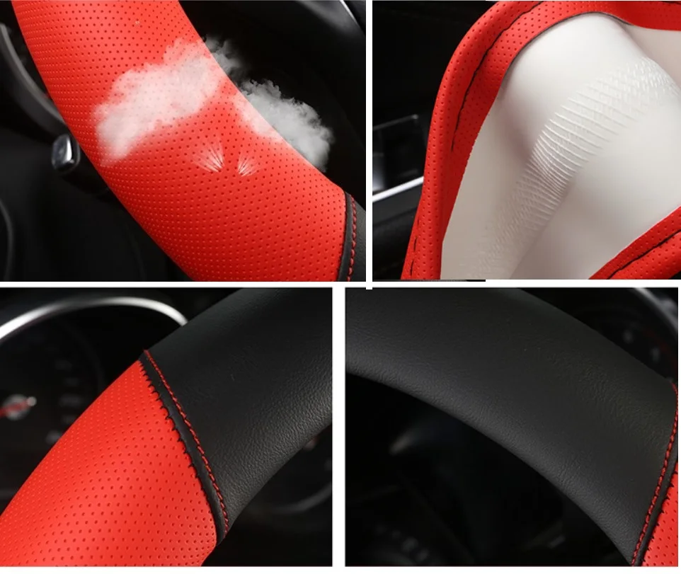 15 дюймов Женская девушка леди автомобиль рулевое колесо крышка волокна кожа