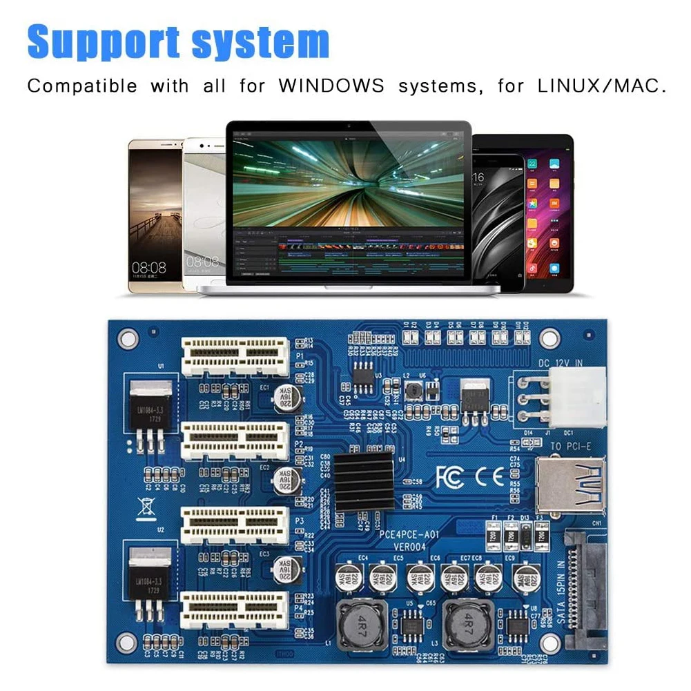 Адаптер PCI-E-PCI-E расширитель для карт совместим с Mac и Windows Linux | Компьютеры офис