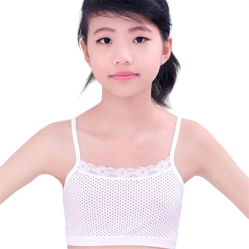 

1pc Training Bra Young Girls Lace Bras Puberty Teenage Soft Cotton Underwear Adolescente 8-14Years Student Training Bra Clothing