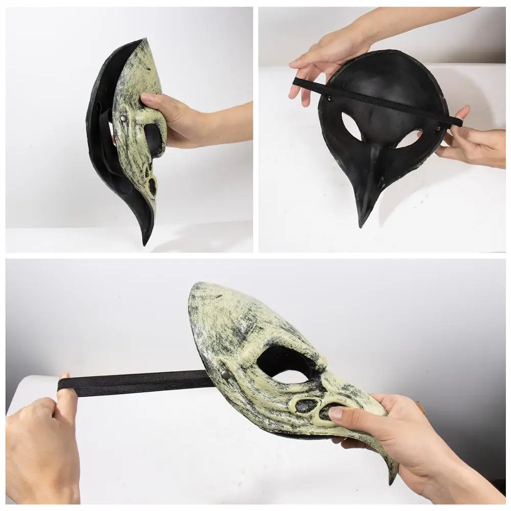 Карнавальная птица маска с клювом Косплей Животное Ворон панк половина лица