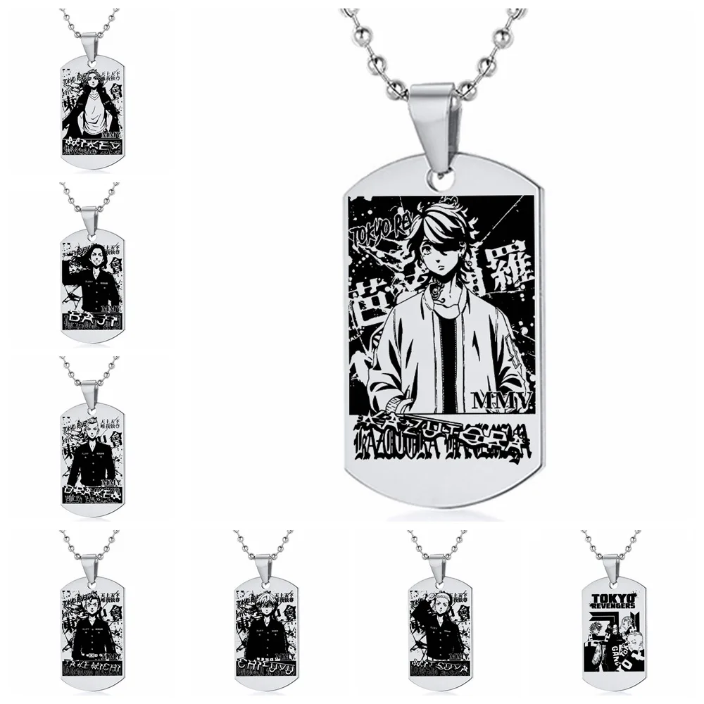 

Anime Tokyo Revengers Cosplay Mikey Baji Kzutora Draken Takemichi Fashion Stainless Steel Necklaces Props Costume Accessories