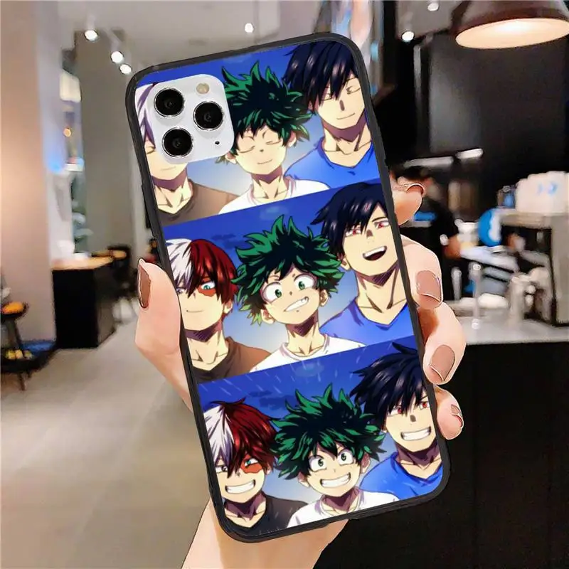 

My Hero Academia Phone Case for iphone 11 12 Pro Max Black Cover Xs X XR 7 8 6 6S Plus 5 5S SE 2020 Fundas Coque Etui