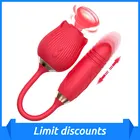 Роза vibator игрушки 10 Скорость ружье с телескопическим прицелом ниппель на присосках, для клитора G-spot Стимулятор клитора 18 интимные игрушки для женщин Роза с фаллоимитатором