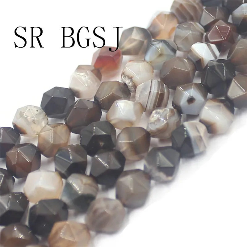 Free Shipping 8mm More Colors Faceted Round Polygonal Stripe Agates Agat Onyx Natural Stone DIY Beads Strand 15&quot | Украшения и