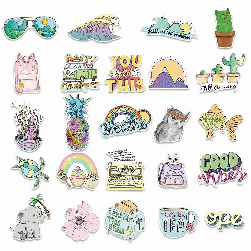 

100pcs Car Personality Sticker Happy Guitar Skateboard New Theme Graffiti Stickers Auto Motorcycle Body Graffiti Sticker