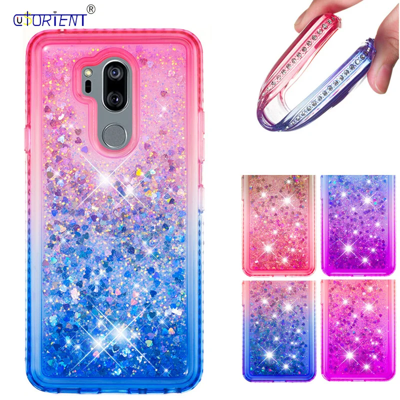 Блестящий футляр для LG G7 ThinQ LMG710EM G710EM G710N динамический жидкий зыбучий песок чехол