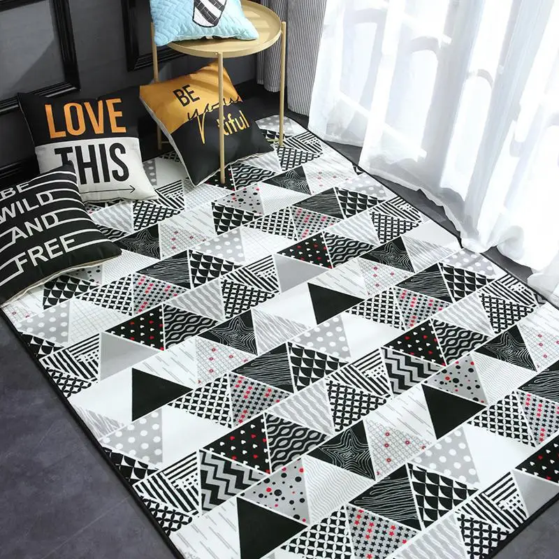

Nordic Modern Carpet Polyester Rug and Carpets for Living Room Floor Child Kids Play Mat Bedroom Bathroom Home Door Mat