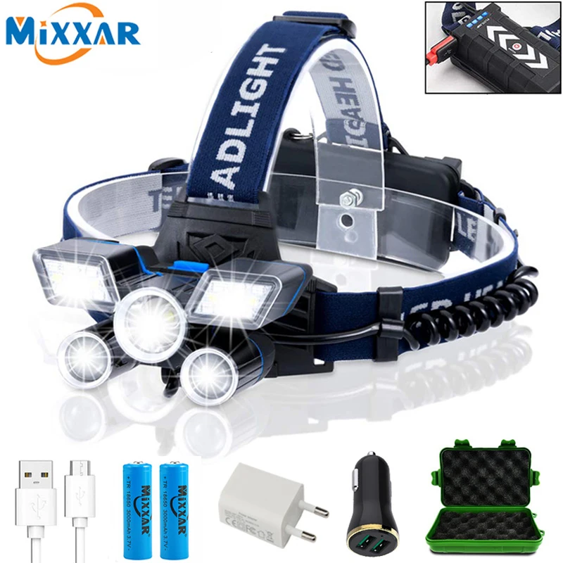 

Светодиодный налобный фонарь ZK20, ультраярсветильник фонарь высокой яркости, 9 режимов, зарядка через USB, светильник, для рыбалки