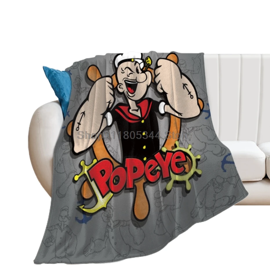 

Плед-одеяло Popeye «морячий человек», пушистое теплое одеяло для зимнего постельного белья, мягкое Флисовое одеяло с 3D принтом