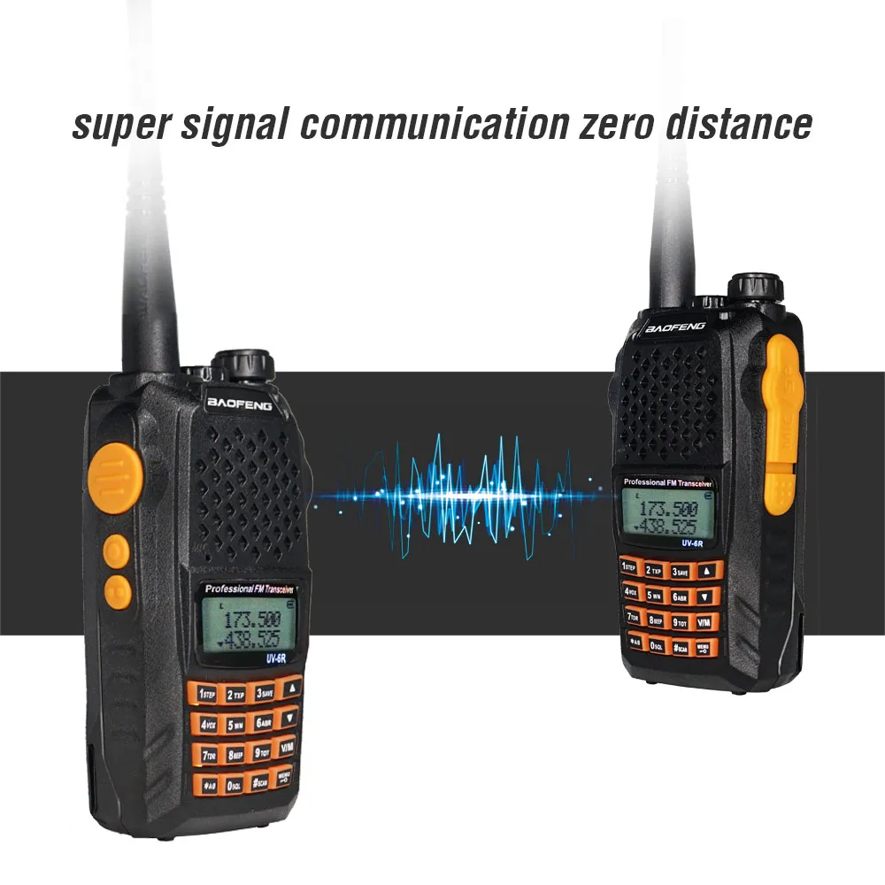 Рация Baofeng UV-6R мощность 7 Вт 2 шт. VHF/UHF Двухдиапазонный портативный FM-трансивер