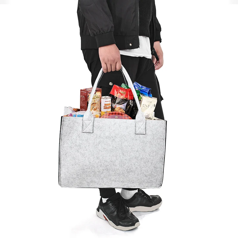 Фетровая сумка большая емкость складная женская для игрушек книг дров