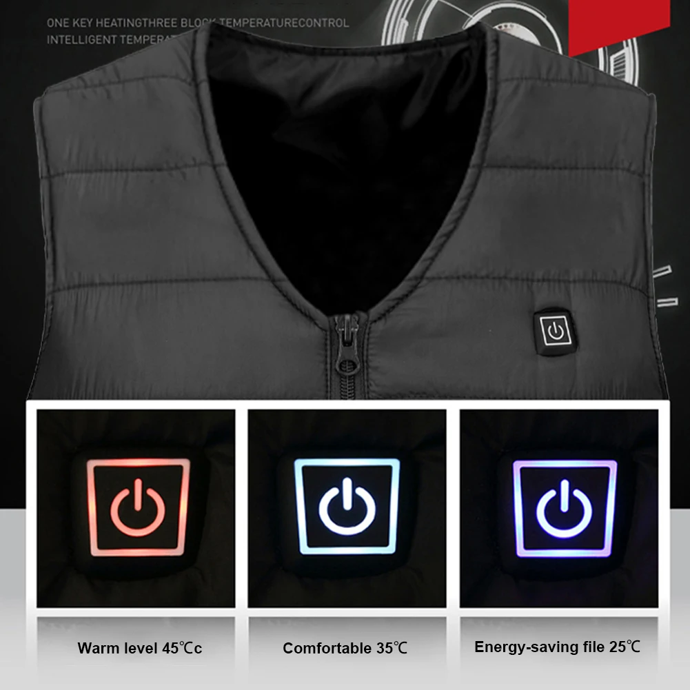 New 10 Heated Vest Smart Electric Heating Vest Sleeveless Jacket USB Rechargeable Unisex Outdoor Winter Warm Jacket M-7XL