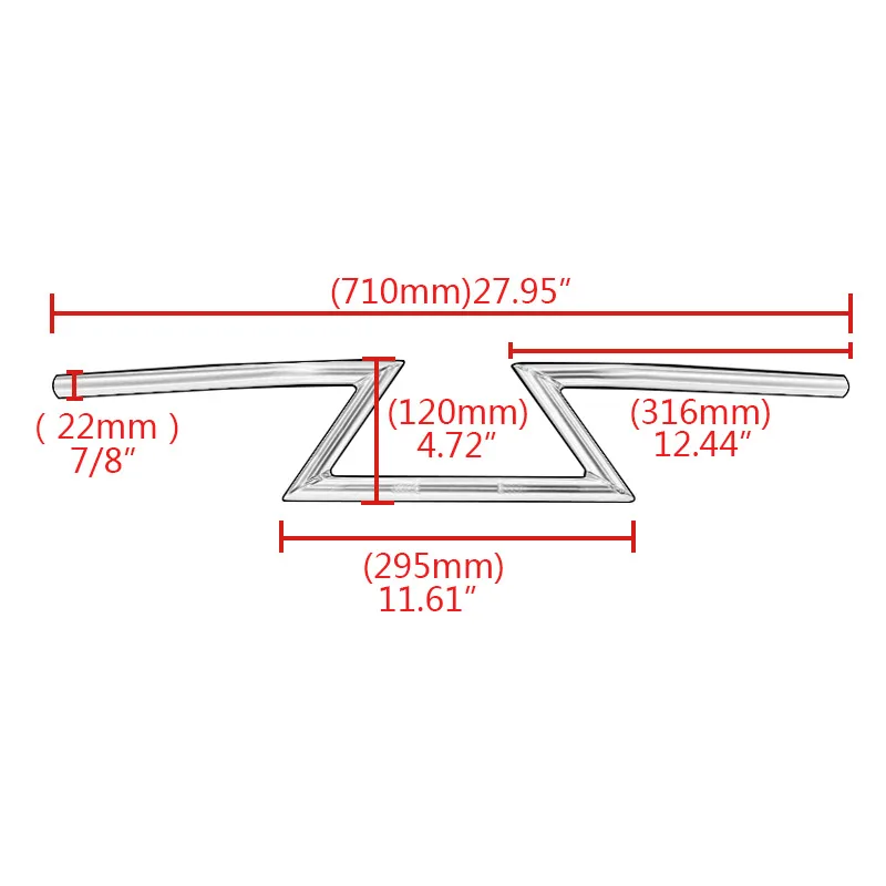 

7/8" Z Bars Handlebar Fits For Harley Sportster Cruiser XL 883 1200 Custom 22mm Handlebar Z-Bar Universal For Yamaha Triumph