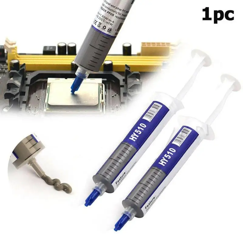 

Паста HY510 для радиатора процессора, шприц, гелевая Теплопроводящая паста, серая термопаста