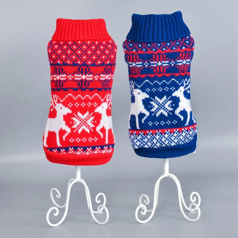 Теплый свитер для домашних животных Сезон осень зима Рождественский с лосем