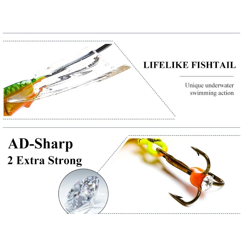 

12g/7.1cm Ice Hook Fishing Lures Artificial Hard Swim Bait Winter Crankbait Lure Balancer Tackle Accessories