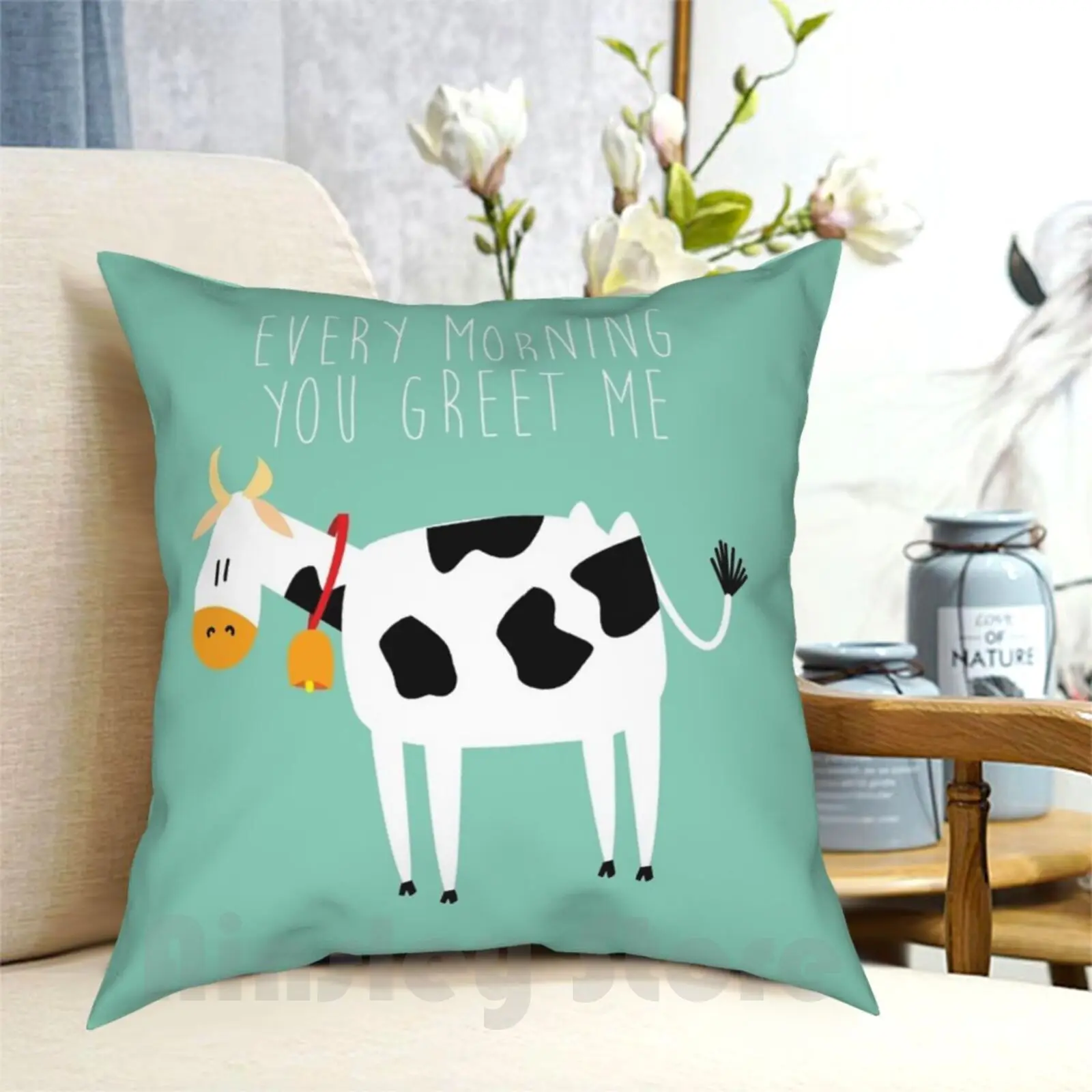 

Sound Of Music-Cow Pillow Case Printed Home Soft Throw Pillow Cow Sound Of Music Greet Lyric Quote