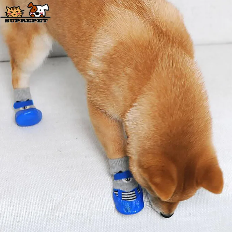 SUPREPET 4 шт./компл. носки для собак с обувью резиновые хлопковые обувь