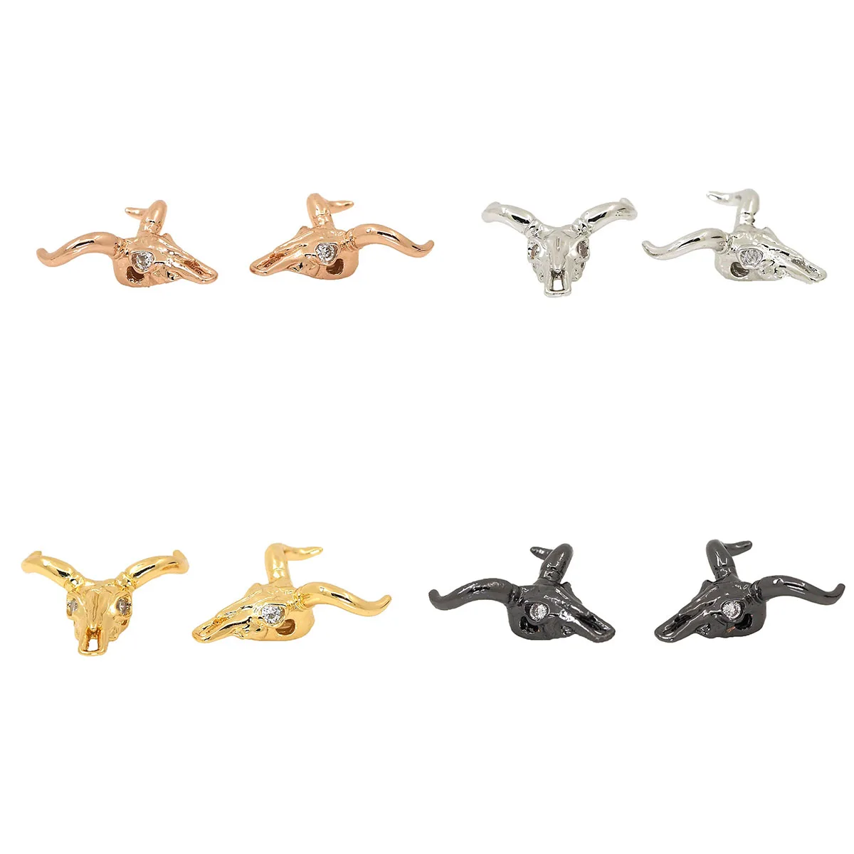 2 шт./лот Cool bull head micro pave cz медные циркониевые бусины DIY браслет аксессуары для