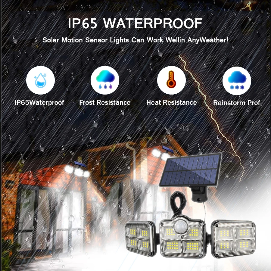 

122 светодиодный ные уличные фонари на солнечной батарее с 3 датчиками движения, 171 широкоугольное освещение, водонепроницаемые настенные са...