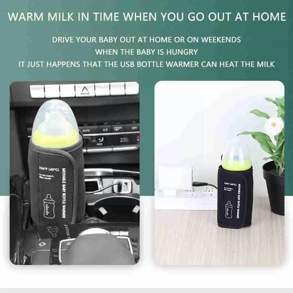 

USB Baby Bottle Warmer Single Bottle Multi-function Heater Constant Car Portable Baby Insulation Temperature Bottle B2I7