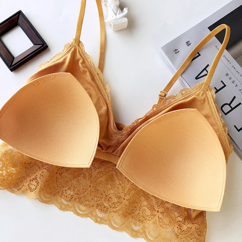

French lace bralette transparent panties Triangle Cup thin cup with pad brassiere sets sexy women underwear female lingerie