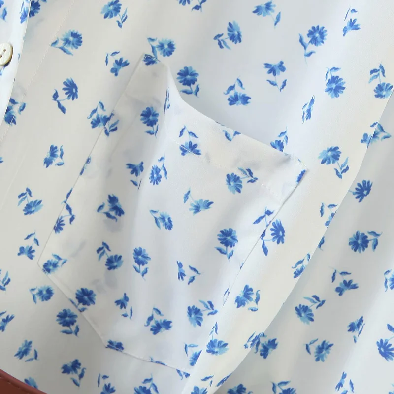 

2020 Summer Women Casual Shirts Dress Half Sleeve Sashes Pocket Print Floral Dresses Female Elegant Fashion Street Dress vestido