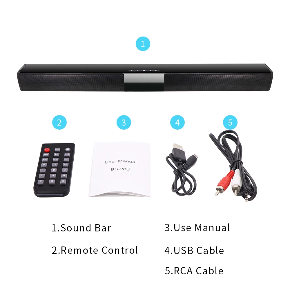 20 Вт Bluetooth Саундбар проводной и беспроводной динамик стерео s Hifi домашний