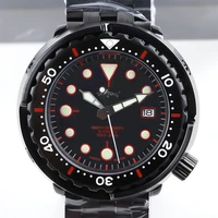 heimdallr tuna black pvd diver watch men nh35 automatic mechanical wristwatches sapphire glass c3 luminous stainless steel