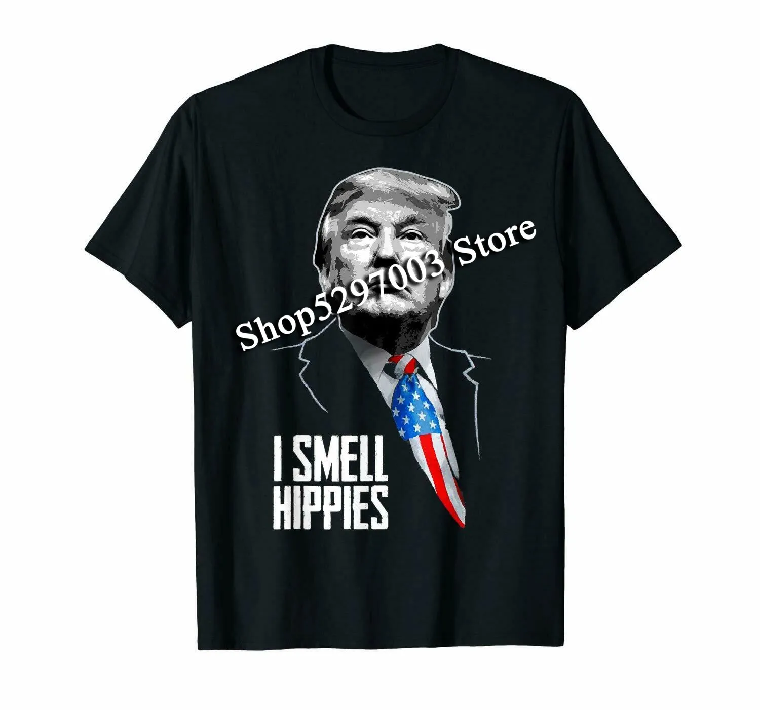 Черная футболка Трамп с надписью I whose Hippies Men'S S-3Xl 100% хлопок принтом на заказ |