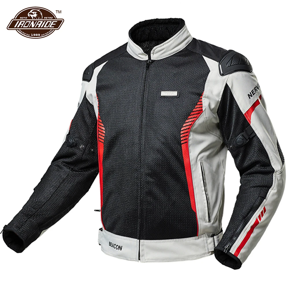 

NERVE Summer Chaqueta Moto Breathable Motorcycle Jacket Suit Wearable Moto Protection Riding Racing Jacket + Pants S-3XL