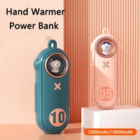 2 in 1 10000mah power bank hand warmer heater powerbank portable charger for iphone 12 samsung s21 xiaomi poverbank with lanyard