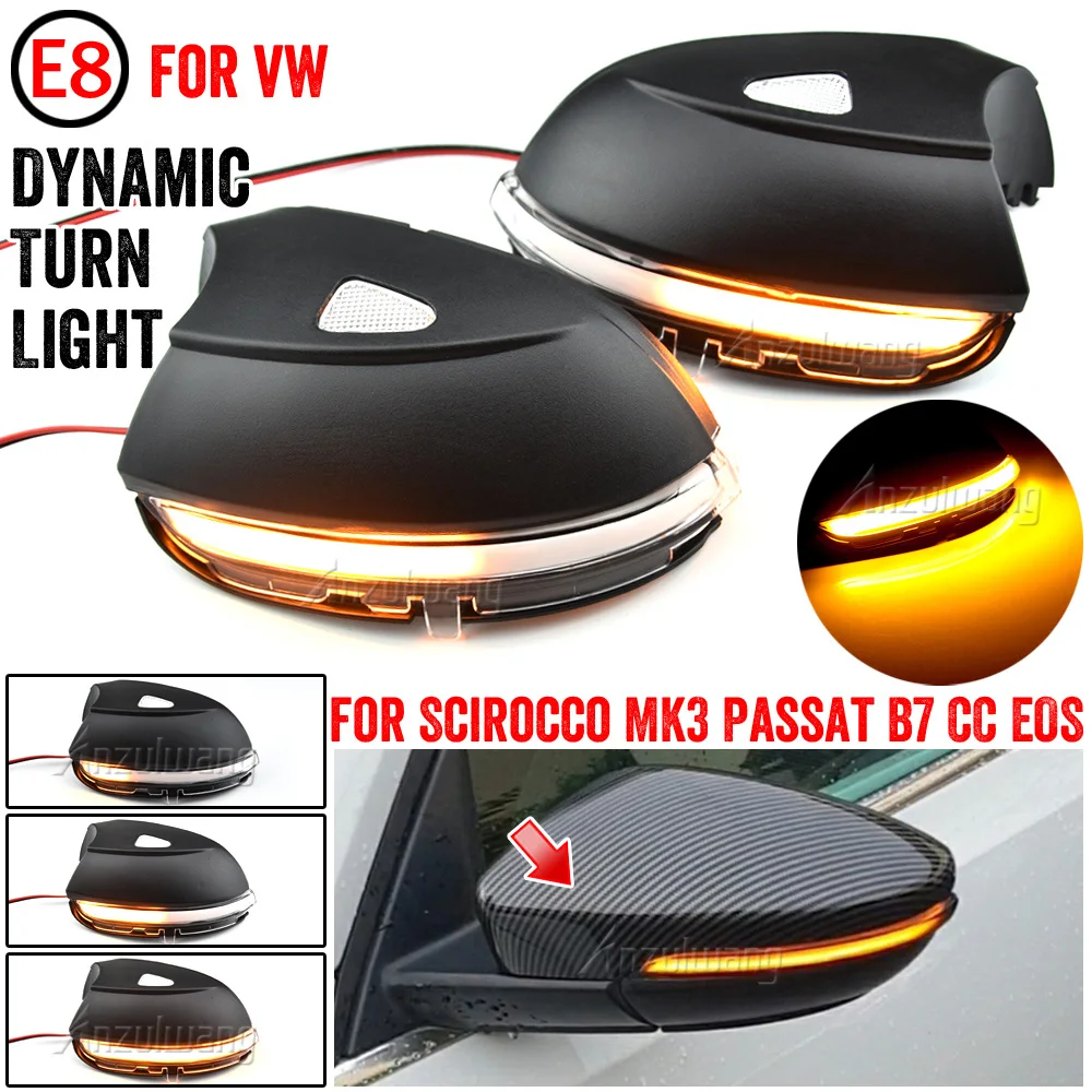 

2X LED Side Wing Rearview Mirror Indicator Blinker Repeater Dynamic Turn Signal Light For VW Passat B7 CC Scirocco Jetta MK6 EOS