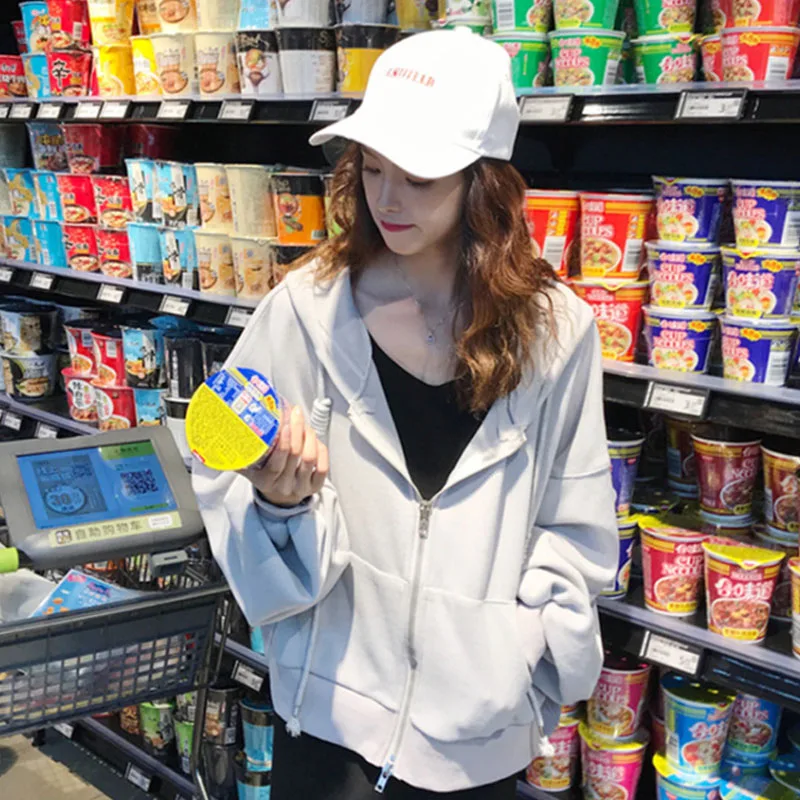 

Spring and autumn new hooded pullover sweater loose casual jacket coat harajuku