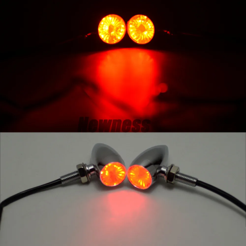 Мини-указатель поворота для мотоцикла светодиодный хромированный черный желтый