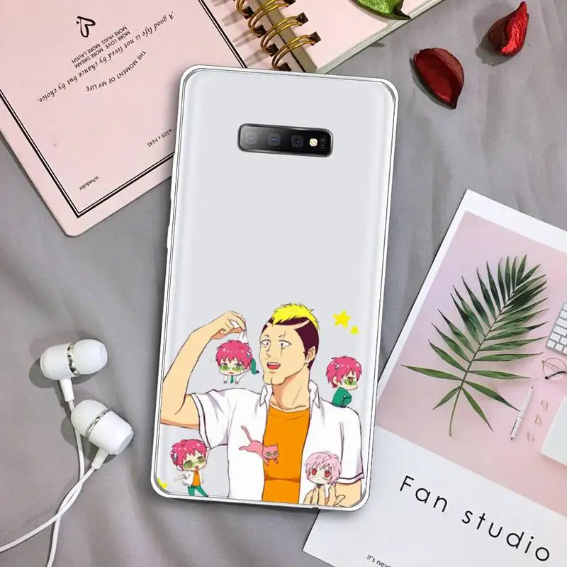 

Japanese anime the disastrous life of saiki k Phone Case Transparent For Samsung Galaxy A71 A21s S8 S9 S10 plus note 20 ultra